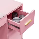 Pink Manicure Table with Electric Dust Collector and Storage, 108x45x77cm V178-59326