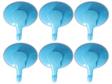 6PCS Strong Vacuum Wall Hook Towel Hook Plastic Self Adhesive Suction Cup for Kitchen Bathroom Blue V1294-YM0714-3117210191213