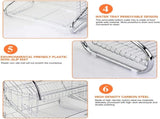 Metal Dish Drying Rack Kitchen-2-Tier with Drain Board V178-17945