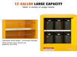 12 Gallon Safety Cabinet for Flammable Liquids Single door and Manual Close Yellow Hazardous Storage V952-XFG56X43X43CMHS01V0