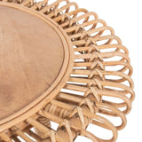 Holly 65cm Round Side Table Mango Wood Top Rattan Frame - Natural V315-VOD-KEND-01