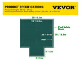 Pool Safety Cover Fits18x36ft Inground Safety Pool Cover Green Mesh with 4x8ft Center End Steps V952-YYCM18X36JZYTYCG1V0