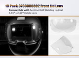 10 Pack 0700000802 Clear Front Cover Lens Compatible with Sentinel A50 Welding Helmet,3.93" x 2.36" V1259-DP01-A-5386