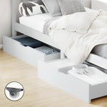 Artiss 2x Bed Frame Storage Drawers Trundle White WBED-D-DRAW03-WHX2