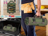 Waterproof Tool Roll Organizer With Detachable Zipper Pouches And Carry Handle For Electricians V1237-ZY-807-154