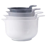 Nesting Plastic Mixing Bowls, 4 Piece Nesting Plastic Mixing Bowl Set with Pour Spouts and Handles, V1370-AZ4-12495