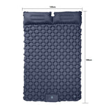 Double Outdoor Foot Pump Inflatable Sleeping Pad - 40D Nylon Camping Air Mattress V888-ELOSUNG56188-1