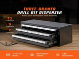 Drill Bit Cabinet, Three-Drawer Drill Bit Organizer Cabinet for 1/16" to 1/2", Steel Drill V952-ZTFPGJXZTSCT6N0G8V0