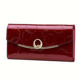 Women'S Genuine Leather Wallet Long Wallet Clutch Large Capacity Wallet - Red - Size m V1347-939-82458-RED-M