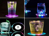 6 PCS LED Drink Coasters, Ultra-Thin Acrylic Non-Slip Waterproof Transparent LED Cocktail Coasters V1192-AZ-W-2918