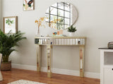 Heavy Duty Glossy Mirrored Makeup Vanity Table Semi-Circle Narrow Console Table V767-CJ-Z117