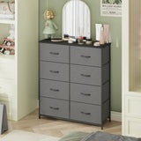 Grey Tallboy Chest of 8 Drawers Storage Cabinet for Bedroom and Living Room V178-59308