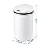 Devanti 30L Sensor Bin Automatic Touchless Trash Can Garbage Rubbish White SB-E-30L-WH