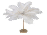 Feather Table Lamp Touch Switch USB Ostrich Feather Lamp 3 Color Dimming Desk Lamp with Gold Metal V1294-YM0718-3119220110911