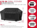 Outdoor Large Grill Cover 70 Inch, Heavy Duty Waterproof Gas Grill Cover for Outside, Fade Resistant V1258-DP02-C-144
