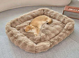 Brown Bubble Plush Pet Sofa Bed with Removable Cushion M Size 70*55*23 cm Ultra-Soft Winter V888-ELOSUNG52365