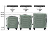 Wanderlite 3pcs Luggage Suitcase Set Trolley Travel TSA Lightweight Hard Case Grey Green LUG-ABS-BOS-3SET-GYGN