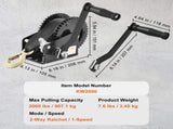 Hand Winch, 907.1 kg Pulling Capacity, Boat Trailer Winch Heavy Duty Rope Crank with 7 m Polyester V952-CYSDJP2000BDI2OUWV0