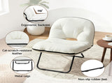 Artiss Foldable Chair 2-In-1 Armchair Lounge Chair Portable White UPHO-H-ARM04-FLD-WH