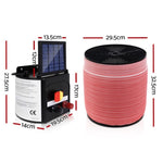 Giantz Fence Energiser 3KM Solar Powered Electric 2000M Poly Tape SFC-FIK-TAPE-2000M-3KM