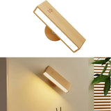 Indoor wall lamp - Wooden LED wall lamp with wireless charging - Bedroom wall lamp - 360&deg rotating V1259-DP01-BO-507