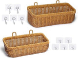 2 Pack Woven Storage Basket, Handmade Wicker Organizer Bins for Bathroom Kitchen Vanity Countertop V1237-ZY00B0FCMD65N8