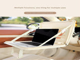 Black Foldable Car Back Seat Organizer Tray - PU Leather Travel Desk with Tablet Holder V888-ELOSUNG27008