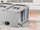 3-Pan Commercial Food Warmer, 16.5L Electric Steam Table, 1200W Professional Countertop Stainless V952-SYSPBWQPTK31E3ZVSV3