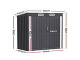 Giantz Garden Shed 1.62x1M Outdoor Storage Tool Workshop House Shelter SHED-FLAT-3X5-2DOOR-AB