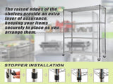 Modular Wire Storage 150x45cm Steel Shelving Chrome With Wheels For Garage Warehouse Or Kitchen V63-841191