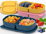 3 Pack Silicone Lunch Boxes Reusable with Lids Mini Double Compartment Portable Food Storage V1258-DP02-BOL-368