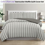 Ardor Cove Charcoal Seersucker Waffle Quilt Cover Set King V442-INT-QUILTCS-COVE-CHARCOAL-KI