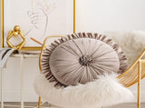 Round Velvet Cushion Ruffled Flower Cushion Decorative Sofa Throw Pillow V1294-YM0716-220628DJ01-2