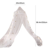 Bed Mosquito Net with Lights, Bed with Luminous Stars for Adults, Round Lace Dome Bed V1370-AZ4-19421