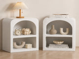 Artiss 2x Bedside Table 2 Shelves - ARCHED White FURNI-P-BS-01-WHX2