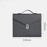 Black Anti-Theft Document Organizer with Secure Password Lock - Waterproof PU Leather Confidential V888-ELOSUNG45669