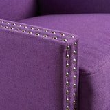Cecilia Classic Studded Purple Wingback Club Armchair V1041-JSF-5061PURPLE