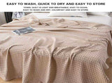 Cotton Blanket Queen Size for Bed - Waffle Weave Fall Blanket, Lightweight and Breathable Soft V1192-AZ-W-31073