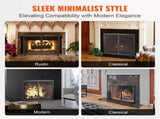 Fireplace Screen 1 Panel with Door, Sturdy Iron Mesh Fireplace Screen, 990MM Spark Guard V952-BLMHSJY3545I44JO4V0