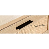 Artiss 4 Chest of Drawers Rattan Tallboy Pine - BRIONY FURNI-E-RAT-CDR-4D-WD-AB