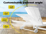 Gardeon Sun Lounge Lounger Table and Chairs Beach Chair Adirondack HDPE Patio Outdoor Furniture FF-LOUNGE-3ADHE-WH