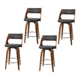 Artiss 4x Bar Stools Swivel Leather Chair 65cm BA-TW-8569-BKX4-AB