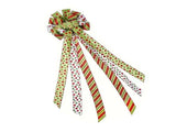 Xmas Tree Topper Wreath Bow Large Red Green Dot Present Bow for Xmas Ornament Holiday Handmade Home V1294-YM0901-3115240099511