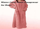 Winter Coral Velvet Nightgown Home Clothes, One Size Fits All Warm Nightgowns Pajamas, Winter Velvet V1192-AZ-W-17700