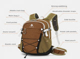Lightweight Hiking Backpack 20L Brown - Ultralight Oxford Cloth Daypack with Breathable Mesh Back, V888-ELOSUNG57058-2