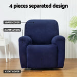 Artiss Recliner Chair Covers 1 Seater Velvet Navy RCOVER-VEL-1S-NA