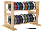 Wood 3D Printer Filament Storage Rack Desktop 2 Tier 3D Printer Filament Spool Holder Stand for Home V1370-AZ4-10561