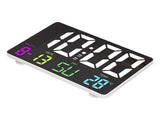 Digital Wall Clock Remote Control RGB Colorful Adjustable Five Speed Brightness LED Calendar V1294-YM0901-3115230101711