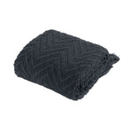 Ezra Charcoal Knitted Throw Rug V442-ATX-THROW-EZRA-CHARCOAL-RE