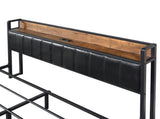 Levede Queen Bed Frame PU 4 Drawer USB Charge BF1056-Q-BK
